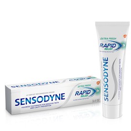 Sensodyne Rapid Relief Sensitivity Toothpaste for Sensitive Teeth, Extra Fresh, 3.4 Ounce