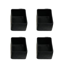 Blausky Pack of 8 Chair Leg Caps, Square PVC Protective Caps for Chair Legs, Thickened Chair Leg Covers, Chair Leg Protectors, Non-Slip, Wear-Resistant, Chair Socks for Protecting Floors, Black, 20 x