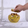 XINGYAN Chinoiserie Enamel Ginger Jar with Twist Lid, Round Design,