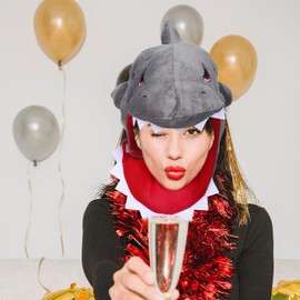 SAFIGLE Shark Monster Headgear, Costume Hat Plush Hat Hats Headpiece Christmas Hat Crazy Hats Kids Santa Hat Cosplay Plush and Cotton Child Animal Head for Photo Props Costume Accessories