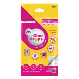Fevicol Glue drops for instant and non messy, easy to use. Just Peel, Apply and Stick 3 + 1 free