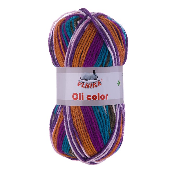100 g Oli Knitting Yarn Multi-Coloured Self-Patterning Knitting Wool Classic