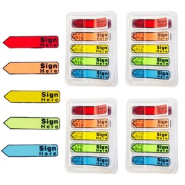 500 Pcs Sign Here Tabs Sign Here Stickers Sticky Notes 5 Color Arrow Flags with Dispenser for Notary Documents Books Contracts Forms Papers