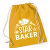Hippowarehouse Star Baker Drawstring Cotton School Gym Bag 37cm x