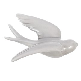 Nordic Decor Ceramic Hanging Swallows Sparrow Dove Ceramic Birds Wall Decor Decoration Birds Figurines Wall Sculptures Decorative Bird Ornament for Livingroom Garden White Ceramic House