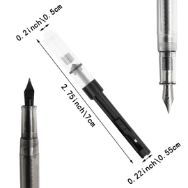 6 Pack Black Universal Fountain Pen Ink Converter, Push in Fountain Pen Ink Converter, Fill InkAbsorber Resistant and Deft Writing and Correction Supplies Pens and Refills(Pull-Out Style)