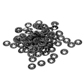 sourcing map Pack of 100 M3 Star Lock Washers 2.5 mm Inner Diameter 9 mm Outer Diameter Internal Tooth Lock Washers Press Locking Clip 65Mn Black