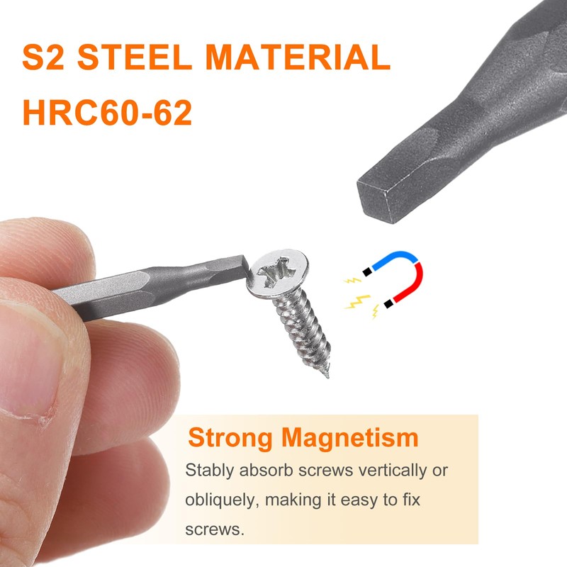 sourcing map 3pcs SQ0 Square Screwdriver Bit 5/32" Hex Shank