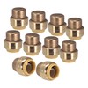 [10-Pack] PROCURU 3/4-Inch PushFit End Cap, Push-to-Connect Plumbing Brass Fitting