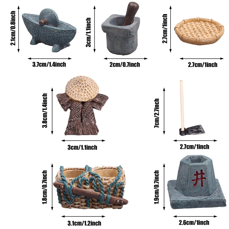 Cayway Mini Fairy Garden Accessories Kit, 14 PCS Zen Garden