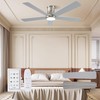Autoday 52 Inch Low Profile Ceiling Fan with Light, Burshed
