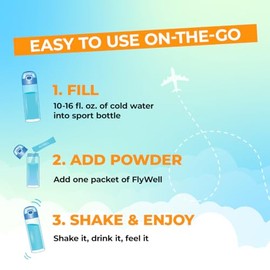 Travel Vitamin Tonic for Flight, Jet Lag, Hydration, Circulation, Digestion & Immune Support, Promotes Calmness, Electrolyte Powder, Travel Essentials