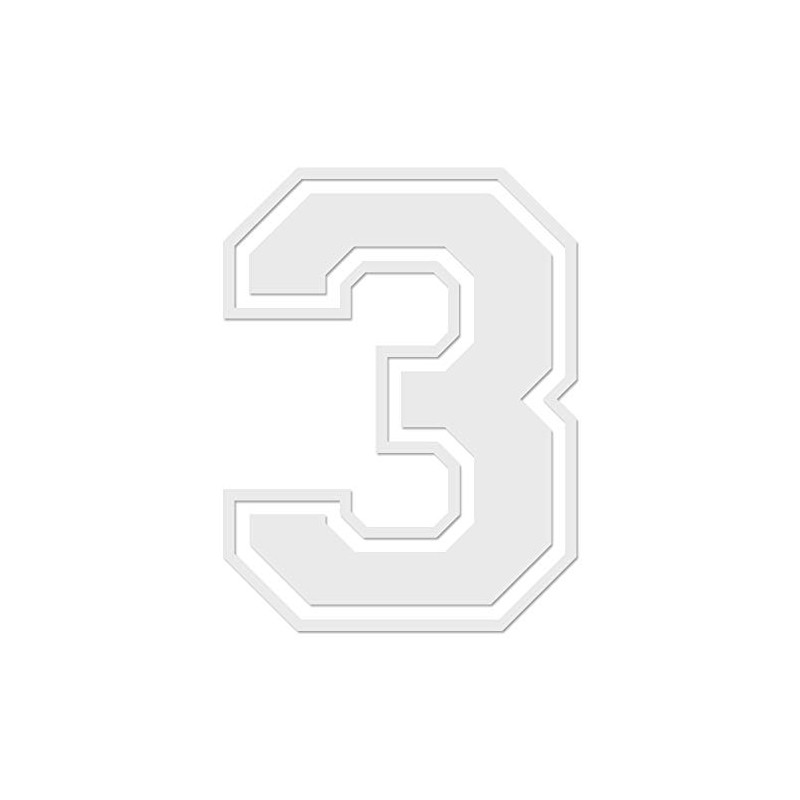 Applicable Pun Varsity Number 3 - Vinyl Decal - White
