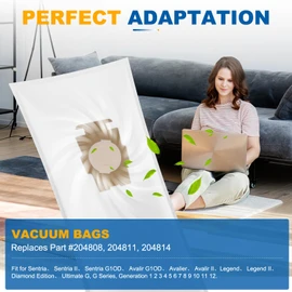 6 Pack 204814 Vacuum Cleaner Bag Fit for Kirby Vacuum Bags, Avalir 2 Vacuum Bag for Kirb-y Micron Magic Vacuum Bags Fit for Kirby All Generation & Sentria Models with F-Style & Twist-Style Vacuums