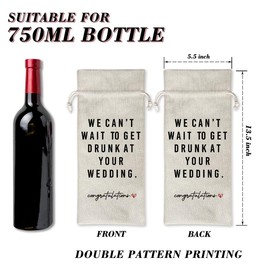 We Can't Wait To Get Drunk At Your Wedding Wine Bags Humor Marrrige Gifts from Bride & Groom Engagement Wine Bag Will You Marry Us Proposal Gifts for Wedding Guests Marrrige Party Decorations YT0116