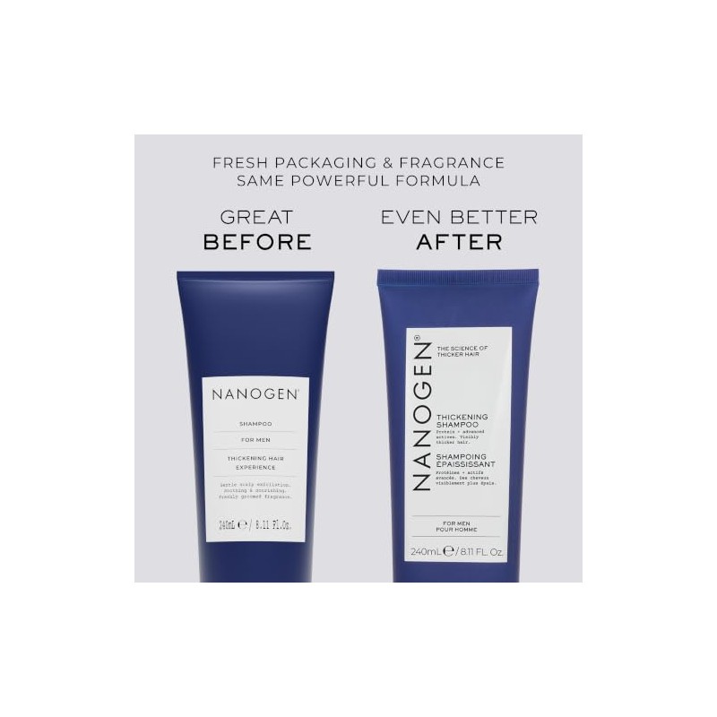 Nanogen Thickening Shampoo for Men, Thinning and Fine Hair, 240