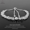 GEMSPLACE Clear Quartz Chips Bolo Bracelet, Chips Stones, Silver Plated,