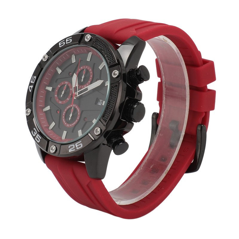 Waterproof Chronograph Watch Fashion Casual Mechanical Silicone Calendar Business Watch