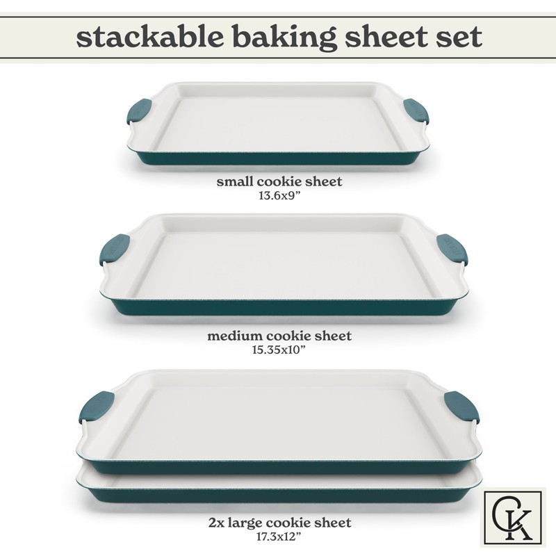 Country Kitchen Nonstick Stackable Bakeware Set - Heavy Duty, Durable,