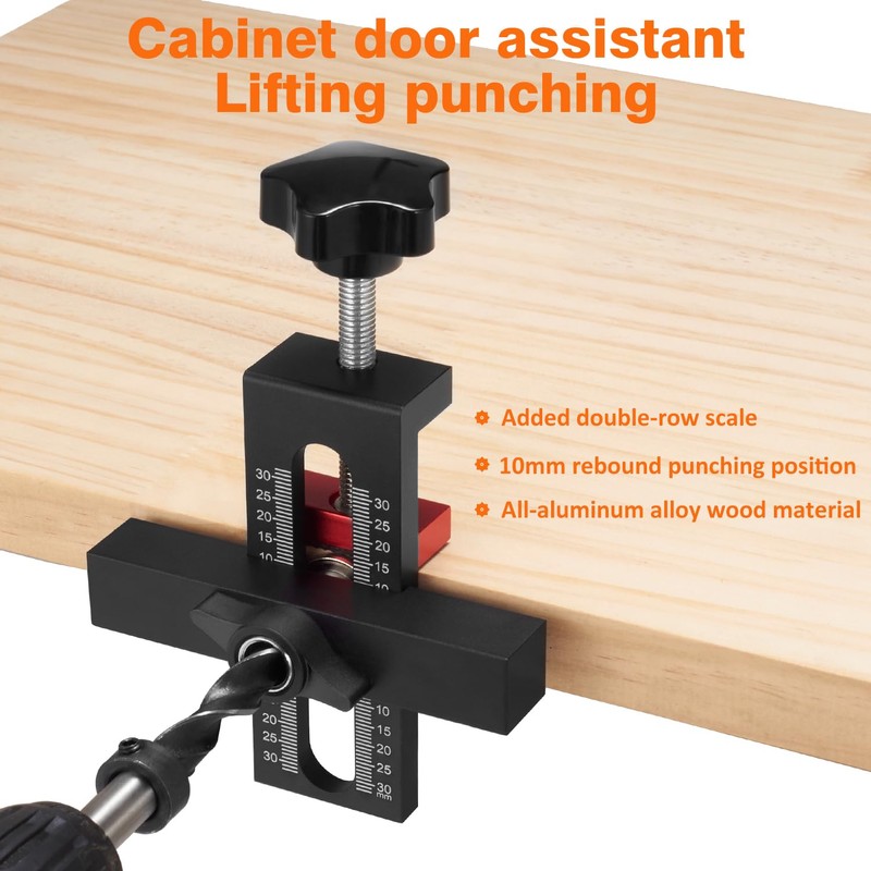 Cabinet door Mounting Jig, Cabinet Hardware jig with Adjustable Positioner