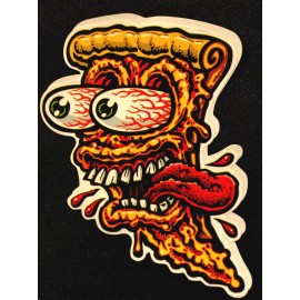 Stoner HOT ROD STICKER “STONER PIZZA” 3“ X 3 3/4” BLOOD SHOT EYEBALLS & EXTRA CHEESE...