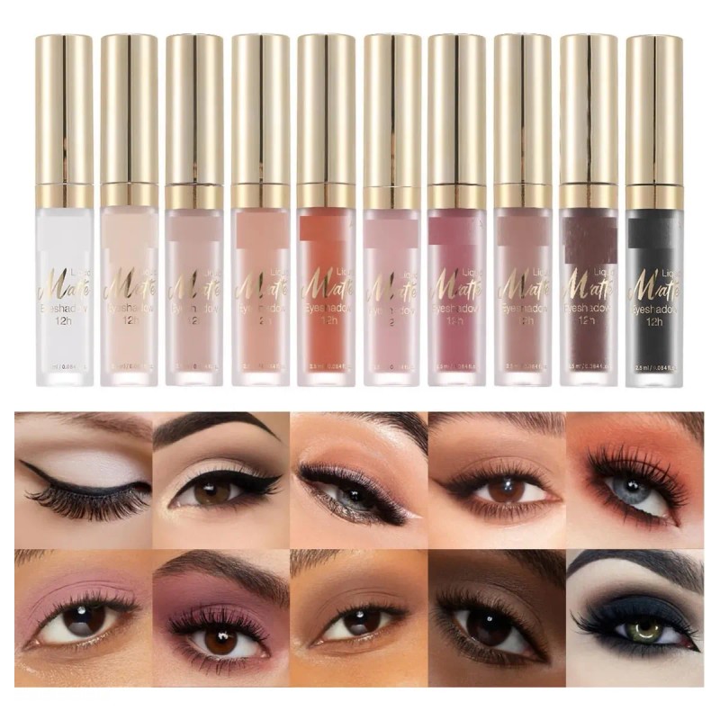 Sombra De Ojos Líquida Mate Maepeor, 8 Colores, Naked Smooth