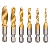 JTENG 6-Piece Combination Tap Bit Set 1/4 Inch HSS M3-M10