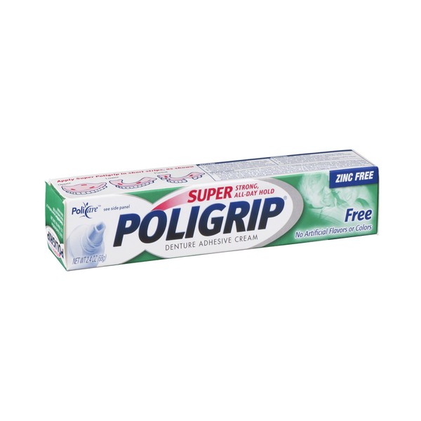 Poligrip Free Dent Adh Size 2.4z Poligrip Super Free Denture Adhesive Cream