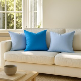 Thmyo 2 Pack Cotton Solid Decorative Square Throw Pillow Covers DIY Pillowcase Blank Sublimation Pillowcases Heat Transfer Cushion Cover for Sofa Couch Bed Car, 18x18inch/45x45cm