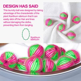 12 PCS Laundry Pet Hair Remover: Reusable Clothing Laundry Pet Hair Catcher - Non-Toxic Laundry Balls, Removes Pet Hair Collectors from Clothes, Won't Damage Your Clothes