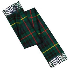 100% Lambswool Tartan scarves made in Scotland - 180x25CM - Green check - All-season essential Smooth Extra Long Scarf - Valentines day, Mothers day, Wedding Gift (Stewart Hunting Modern)