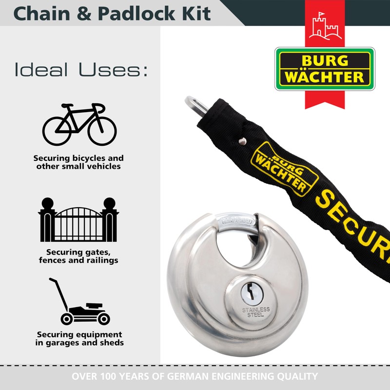 Burg Wachter SKM 6/60 SPL 60cm 6mm Security Chain &