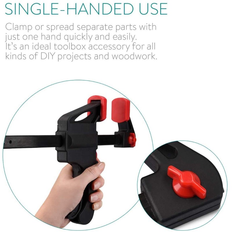 KAHEIGN 6Pcs Quick Grip Clamps, 4 inch Ratchet Bar Clamps
