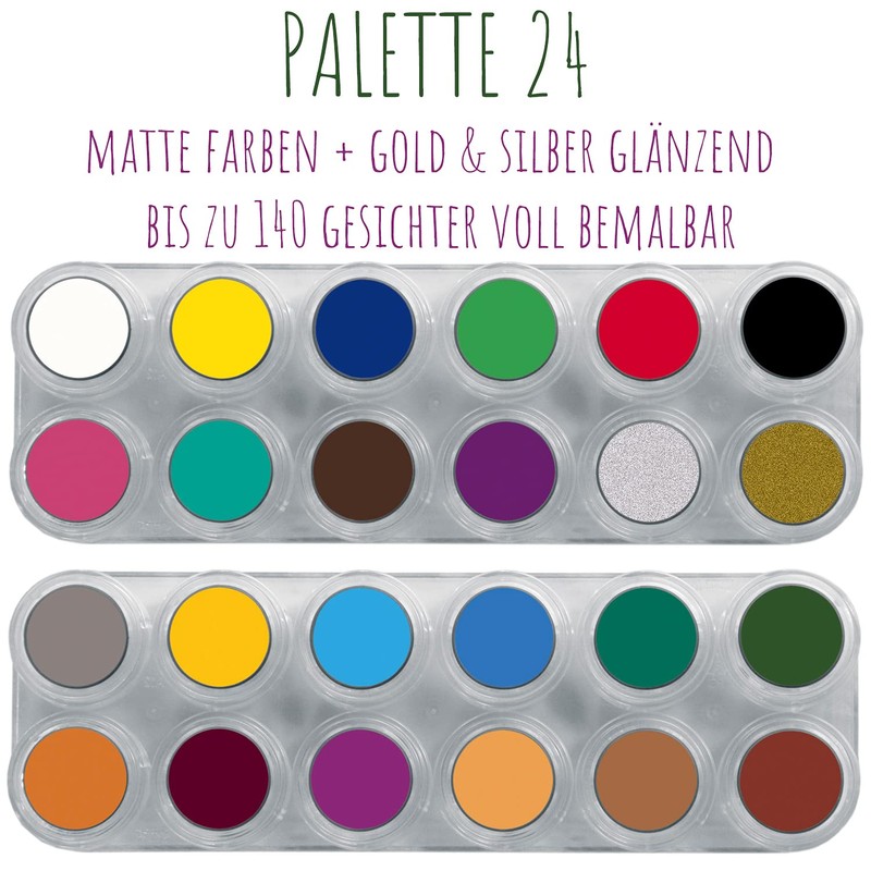 GRIMAS WMUP24 Professional Make-Up Palette Water Make-Up Palette A+B, 24