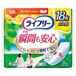 Lifree Women's Urine Care Pad, 10.1 fl oz (300 cc), 18 Pieces, 13.4 inches (34 cm), For those who are concerned about urine leaks at a time