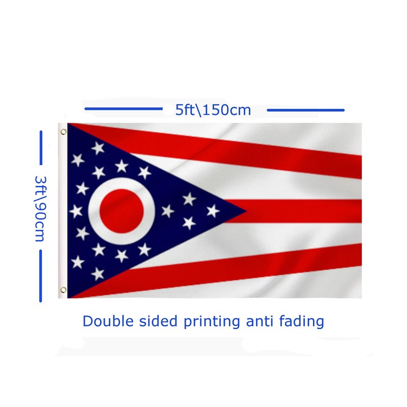 LARGE Ohio Flag, 3x5Ft Ohio State Flags Banner For Indoor