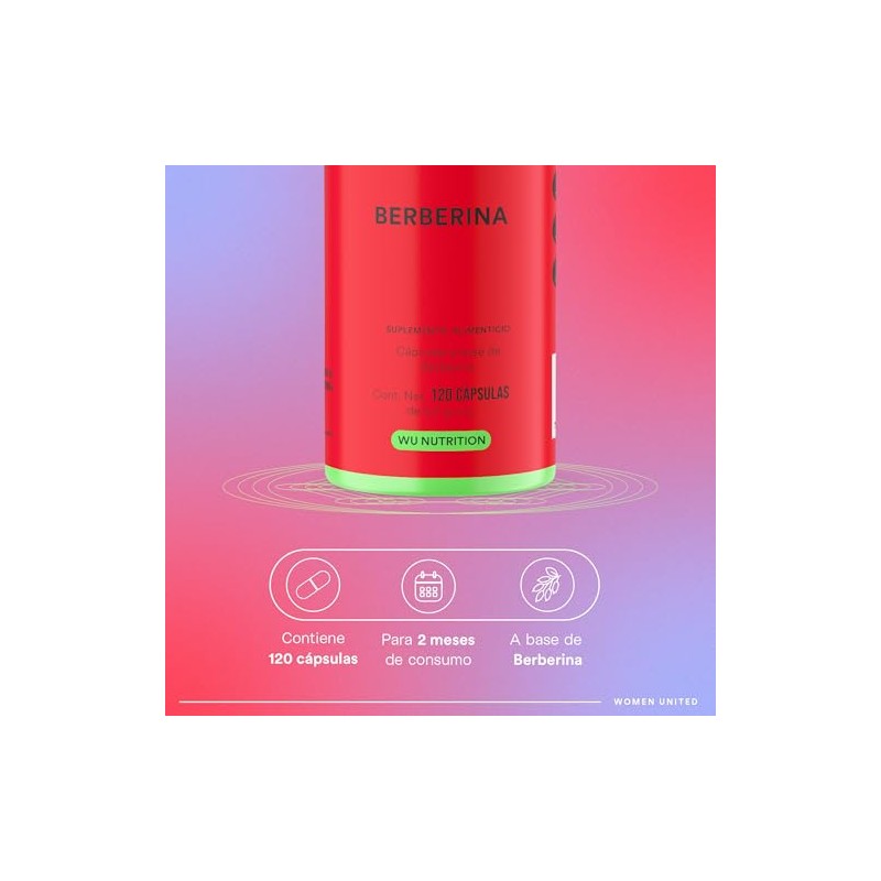 Nutrition Berberina Hcl 1000 120 Cápsulas Meses Suplemento Alimenticio Pura