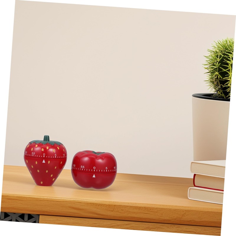 ULTECHNOVO 2pcs Cute Mechanical Kitchen Timer for Cooking Baking Strawberry