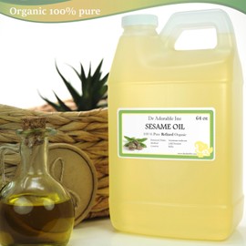 DR.ADORABLE 64 oz Premium Refined Sesame Seed Oil 100% Pure Organic Cold Pressed Best Fresh