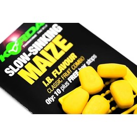 Korda Slow Sinking Maize IB (Yellow) – Buoyant Artificial Maize Bait for Carp Fishing – Pack of 10 – Ideal for Larger Hooks and Metalware Rigs