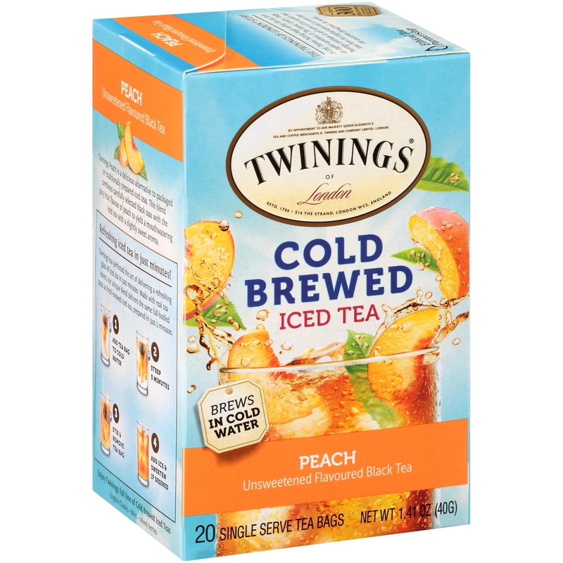 Twinings Cold Brewed Iced Tea Bags, Peach - Ready in