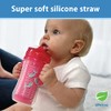 Dr. Brown's Milestones - Taza de paja aislada, color rosa,