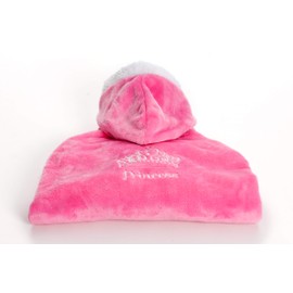 Kanguru Princess hooded cloak for Kids, super soft, comfortable, plush, warm, portable microfiber fleece hooded cloak, Pink, one size 110 cm, 1283