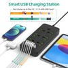 Flat Plug Extension Cord, Power Strip with 6 Universal Outlets