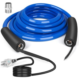 JDZKOMKE 15FT Heated Water Hose for RV,Heated Drinking Water Hose with Thermostat,Lead and BPA Free,1/2"Inner Diameter,Temperatures Down to -40°F Self-Regulating,Blue Appearance (15FT)