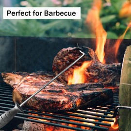 Large 17 inch Pigtail Food Flipper (Set of 2) - Premium Stainless Steel Meat Turner for Grilling & Cooking