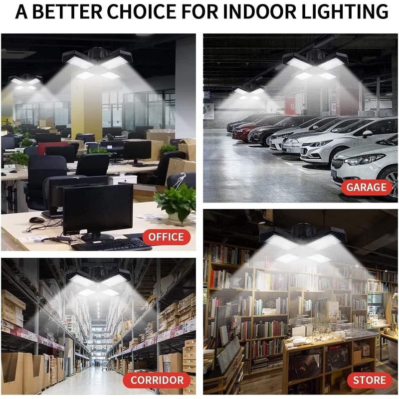 GMximo LED Garage Lights,100W Deformable Led Garage Lighting 10000LM E26