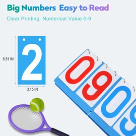 SupfulZT Cornhole Scoreboard, Portable Basketball Score Keeper, Waterproofing Score Board for Field Day Games, Durable Scoring Board with Big Digital Numbers, Perfect Kickball Set Gift