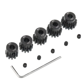 Treehobby 5PCS Metal Steel M1 Pinion Gear Sets 11T 12T 13T 14T 15T fit 5mm RC Motor Shaft Gears Compatible with Arrma Traxxas Axial HSP Redcat Losi 1/8 1/10 Scale RC Car Truck Buggy
