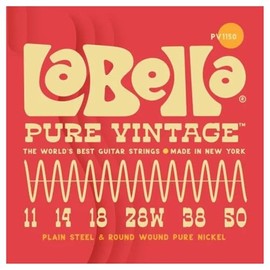 La Bella PV1150 Pure Vintage Electric Guitar Strings, Blues Light 11-50